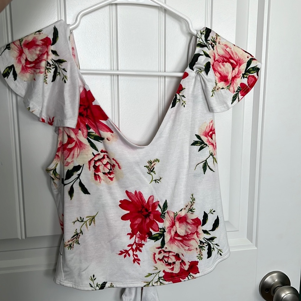 White floral top